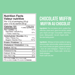 Ingrédients et valeur nutritive mélange muffins chocolat sans gluten de Lulubelle & co